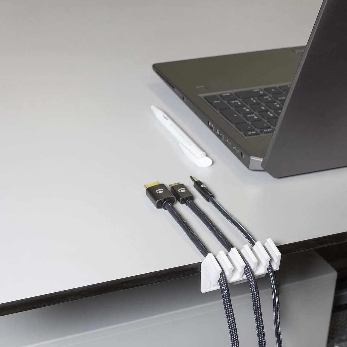 Nedis Cable Management | Cable Clip | Click and Go | 2 pcs | Number of slots: 5 Slots | Maximum cable thickness: 7.1 mm | Polypropylene | White - Image 11