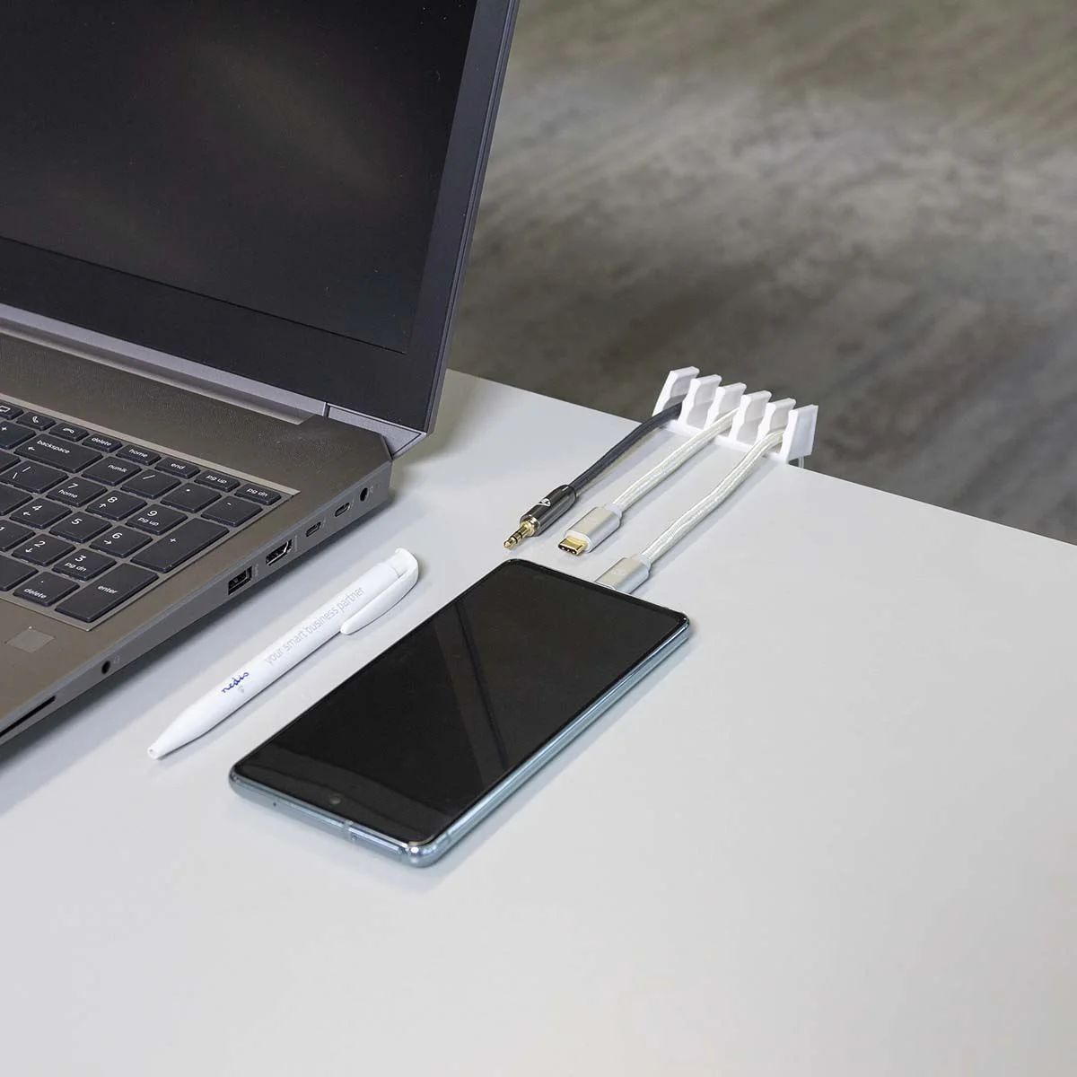 Nedis Cable Management | Cable Clip | Click and Go | 2 pcs | Number of slots: 5 Slots | Maximum cable thickness: 7.1 mm | Polypropylene | White - Image 9