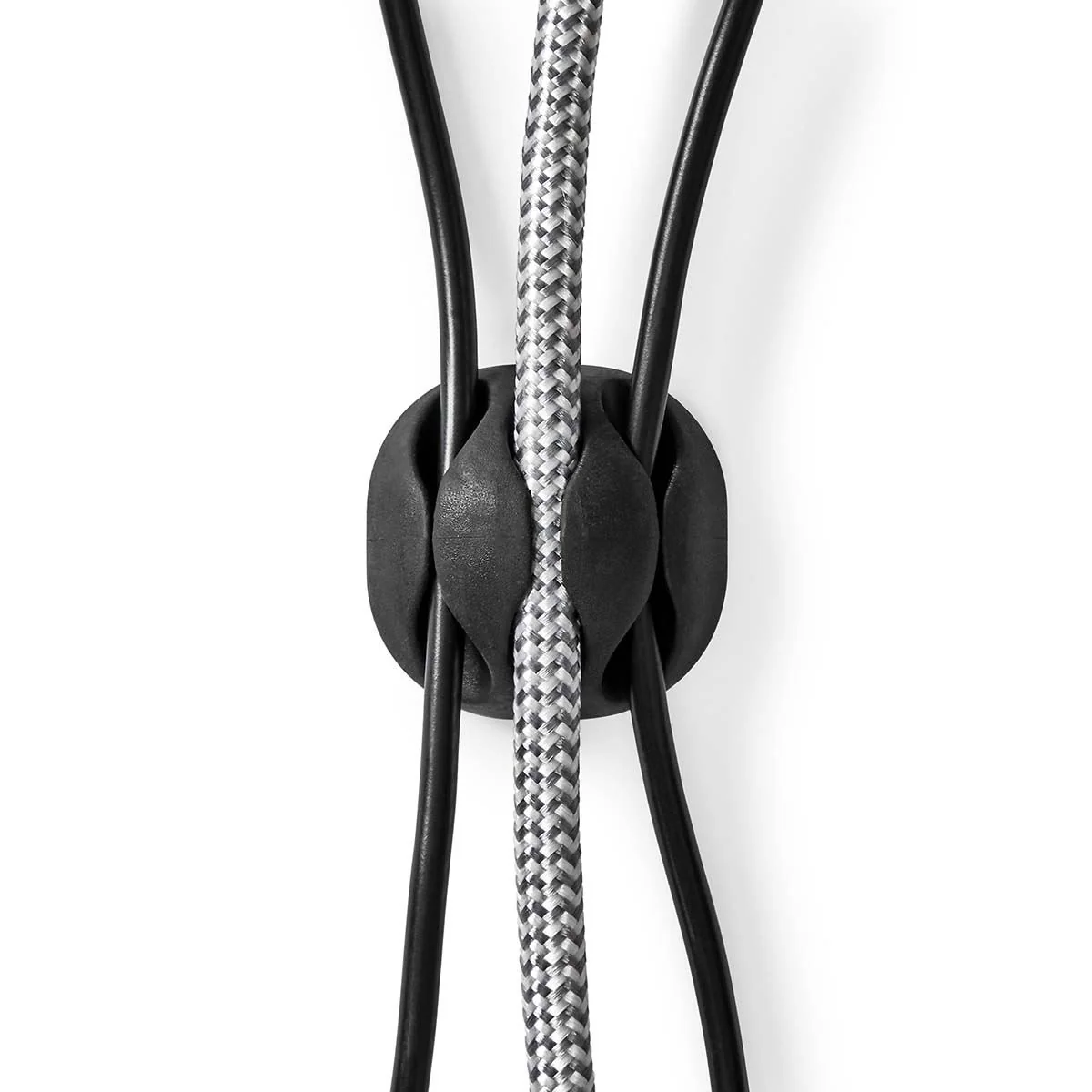 Nedis Cable Management | Cable Clip | Click and Go | 4 pcs | Number of slots: 3 Slots | Maximum cable thickness: 5.3 mm | TPE | Black - Image 11
