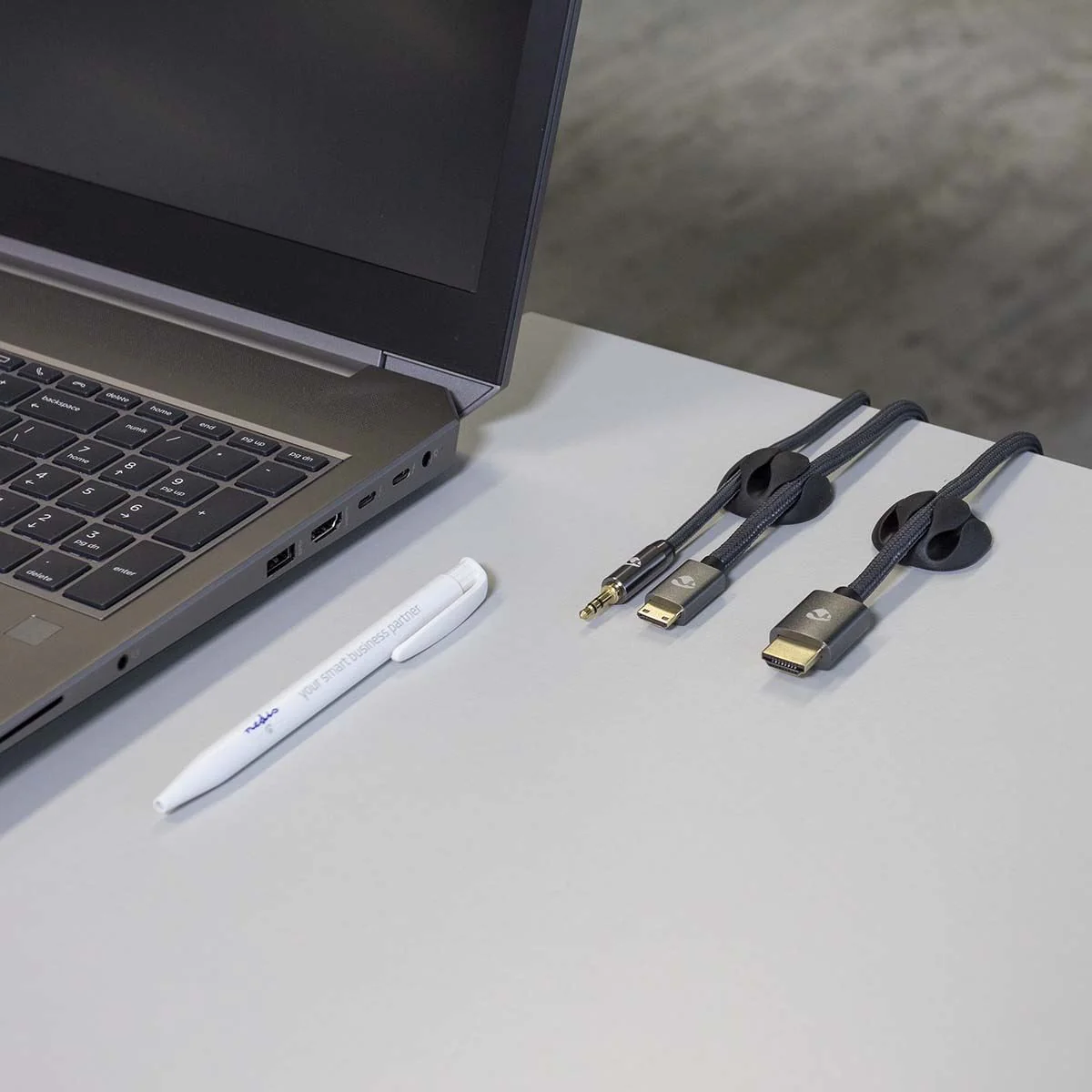 Nedis Cable Management | Cable Clip | Click and Go | 4 pcs | Number of slots: 3 Slots | Maximum cable thickness: 5.3 mm | TPE | Black - Image 8