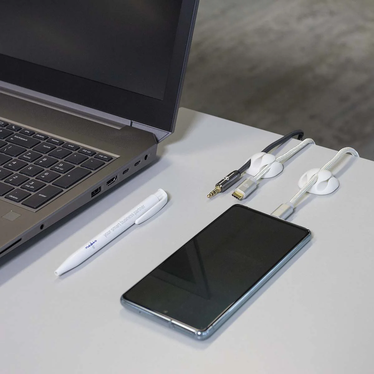 Nedis Cable Management | Cable Clip | Click and Go | 4 pcs | Number of slots: 3 Slots | Maximum cable thickness: 5.3 mm | TPE | White - Image 7