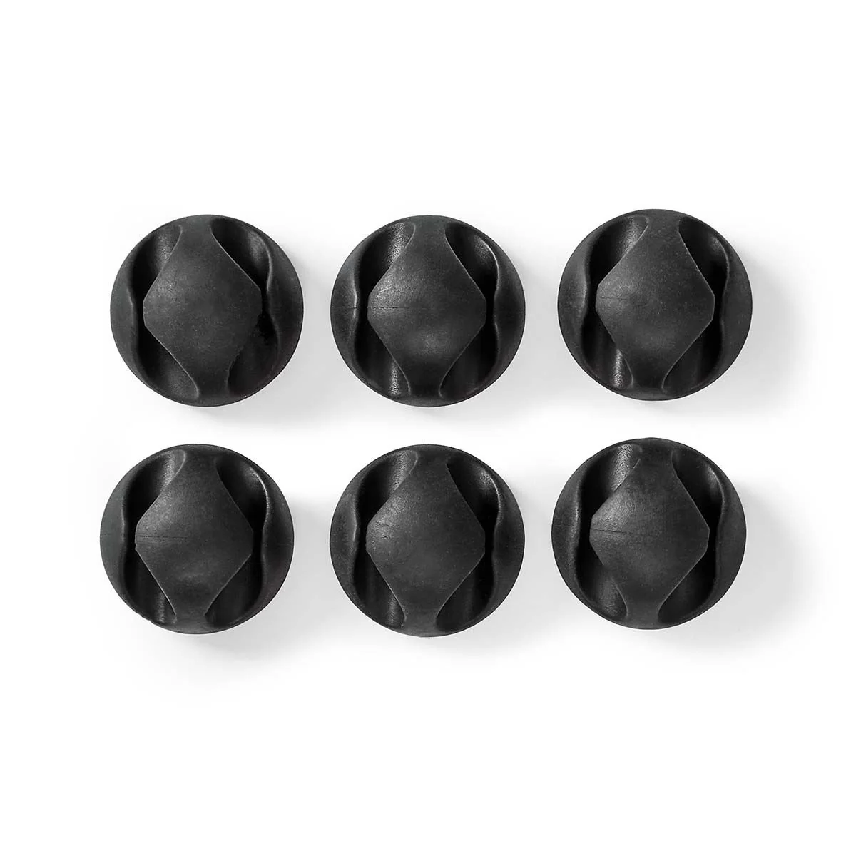 Nedis Cable Management | Cable Clip | Click and Go | 6 pcs | Number of slots: 2 Slots | Maximum cable thickness: 5.3 mm | TPE | Black - Image 8