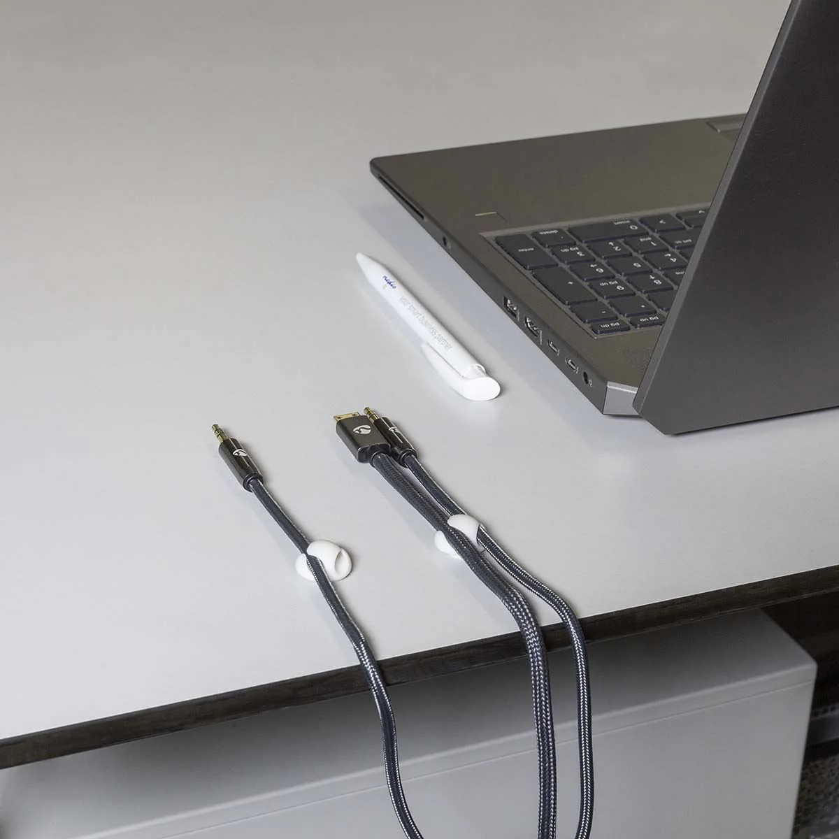 Nedis Cable Management | Cable Clip | Click and Go | 6 pcs | Number of slots: 2 Slots | Maximum cable thickness: 5.3 mm | TPE | White - Image 9