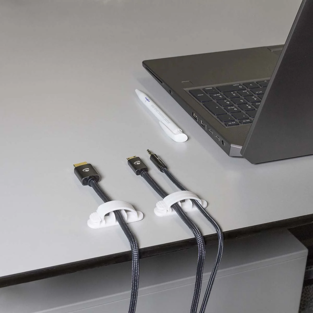 Nedis Cable Management | Cable Clip | Locked | 3 pcs | Number of slots: 3 Slots | Maximum cable thickness: 7.5 mm | Polypropylene | White - Image 12