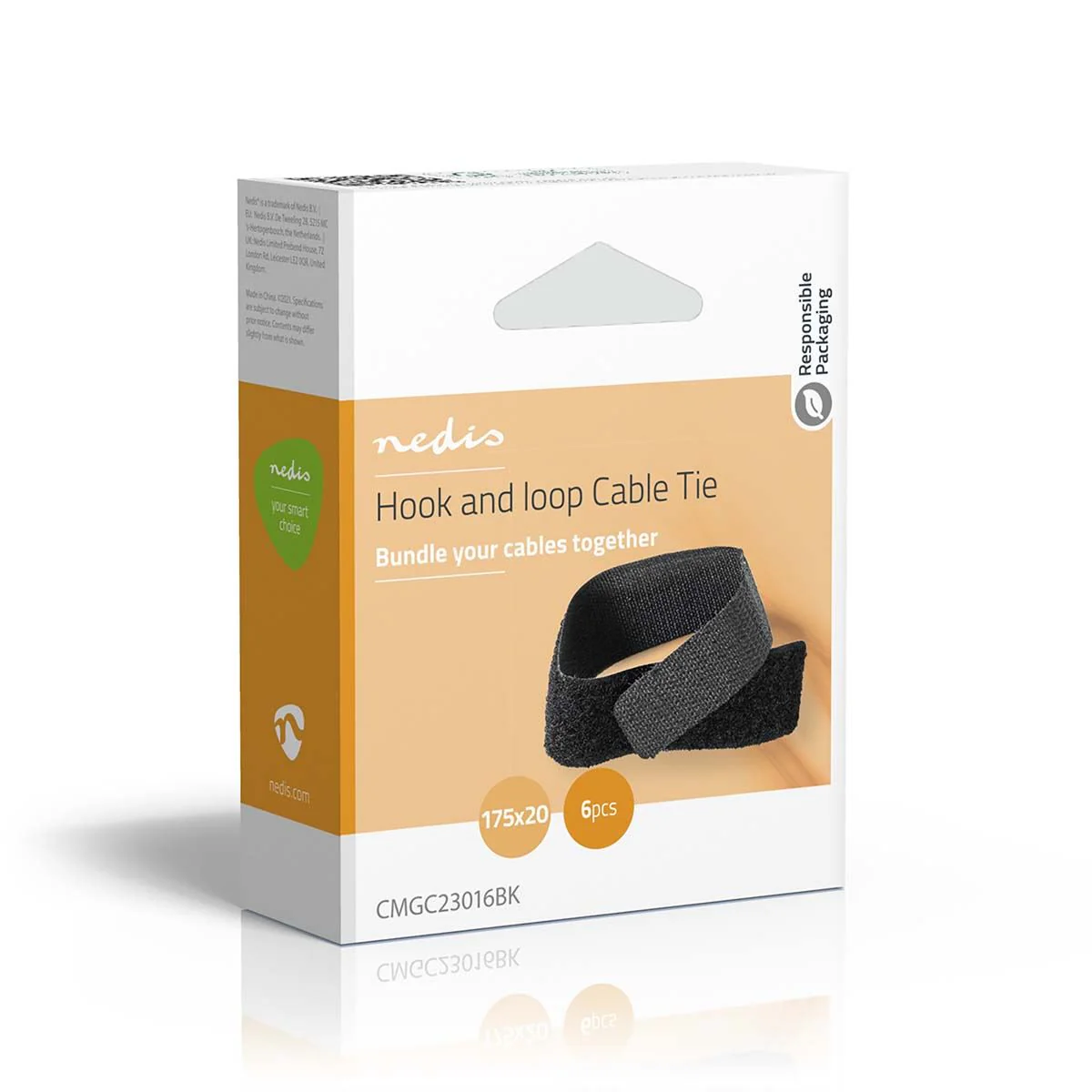 Nedis Cable Management | Hook and Loop | Locked | 6 pcs | Nylon | Black - Image 7