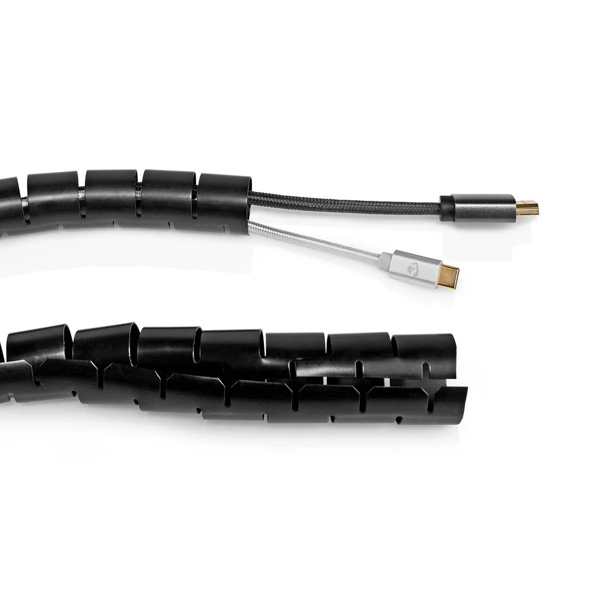 Nedis Cable Management | Spiral Sleeve | 1 pcs | Maximum cable thickness: 28 mm | PE | Black - Image 4