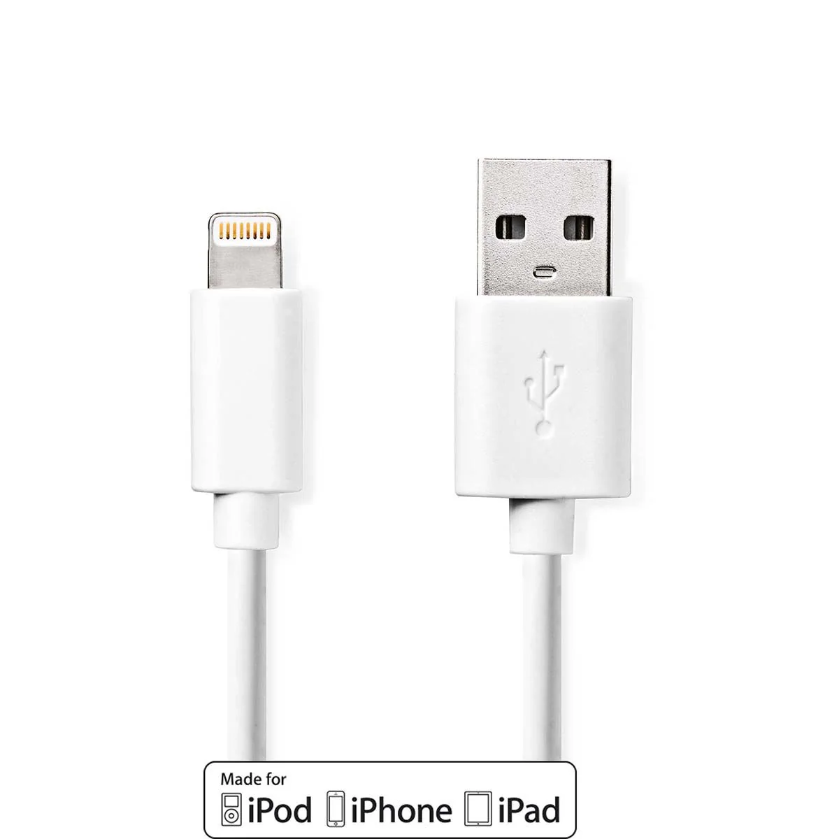 Nedis Lightning Cable | USB 2.0 | Apple Lightning 8-Pin | USB-A Male | 480 Mbps | Nickel Plated | 1.00 m | Round | PVC | White | Box - Image 3