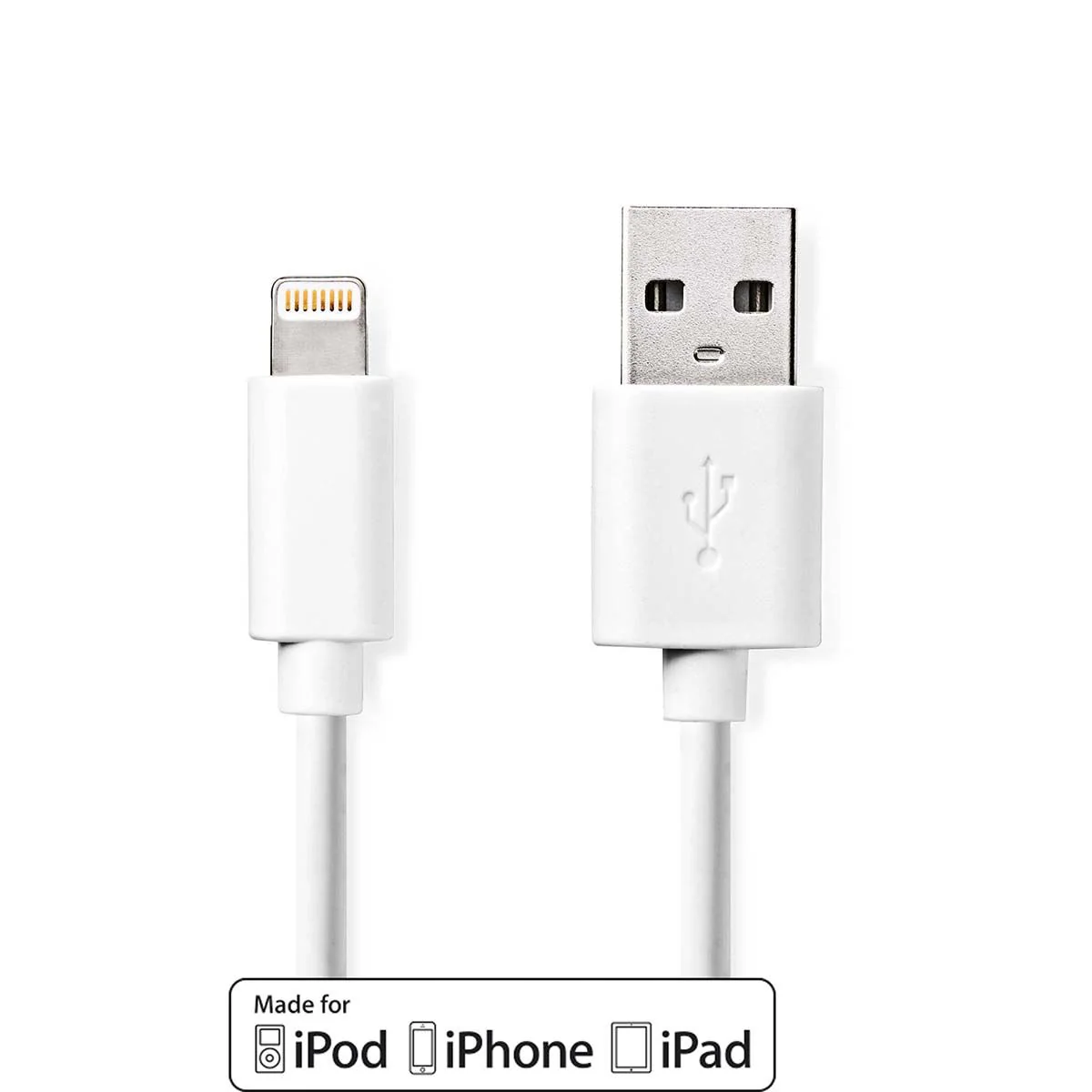 Nedis Lightning Cable | USB 2.0 | Apple Lightning 8-Pin | USB-A Male | 480 Mbps | Nickel Plated | 2.00 m | Round | PVC | White | Label - Image 3